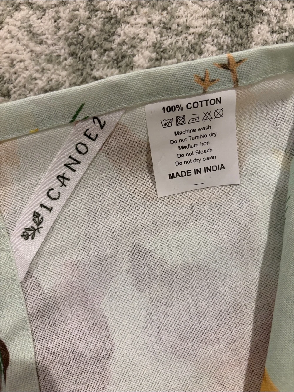 Pastel Mint Green Chickens & Flowers Kitchen Towel NWT Cotton 27”x 19”